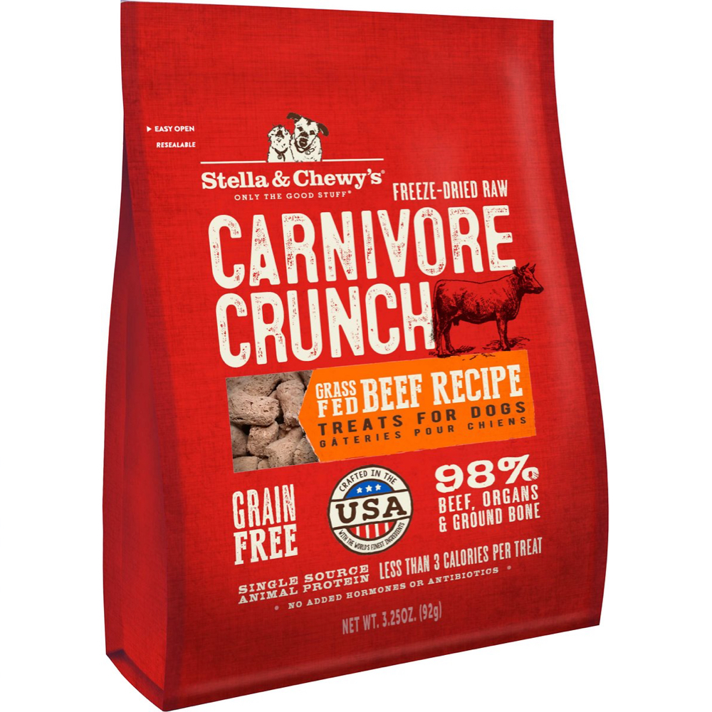 Stella & Chewy’s Carnivore Crunch Grass-Fed Beef Recipe Freeze-Dried Raw Dog Treats